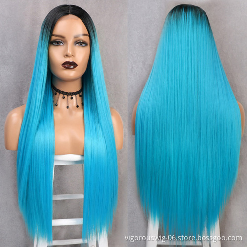 Glueless Cosplay Daily Non Lace Real Ombre Wholesale Price Halloween Cut For Girl Woman 28 Inch Synthetic Hair Extension Wigs